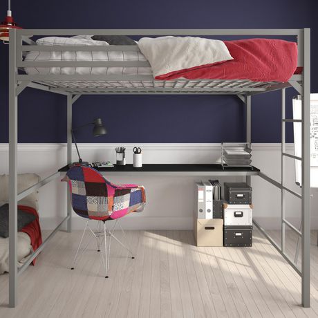 Miles Metal Full Loft Bed With Desk, Full Bunk Bed With Desk