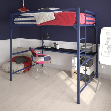 Miles Metal Full Loft Bed With Desk, Loft Bed With Desk Weight Limit