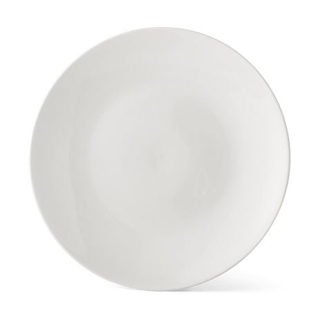 Mainstays Glazed White Round Stoneware Dinner Plate, 10.3”, 10.3 inch