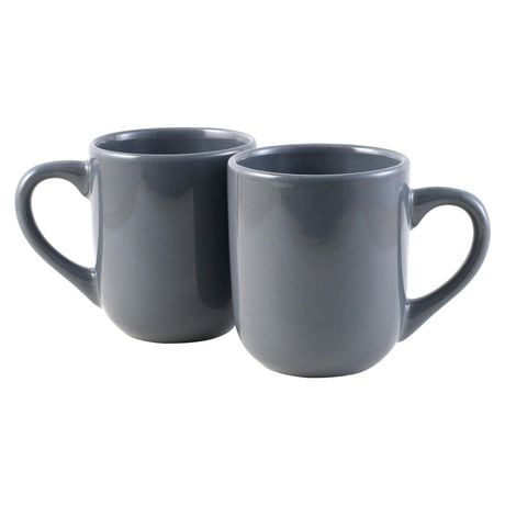 Mainstays Glazed Grey Stoneware 12 - Ounces Mug, Color glaze with stoneware