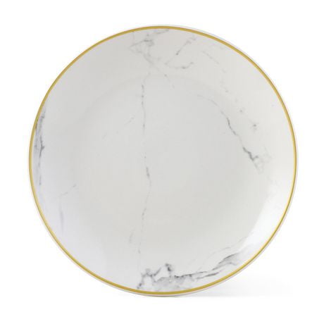 Mainstays Glazed Marble Round Stoneware Salad Plate, 7.5”, Decal with stoneware