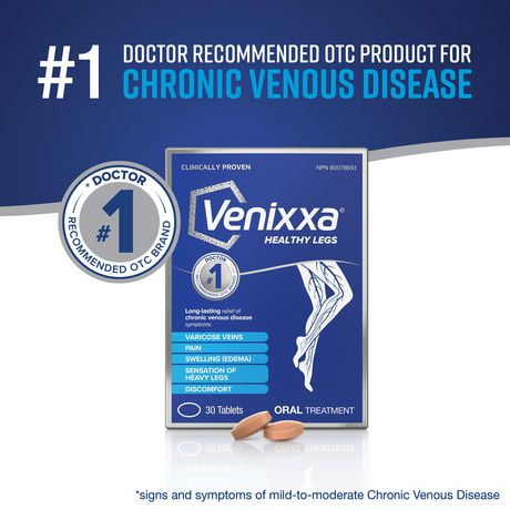 VENIXXA® Healthy Legs #1 Doctor Recommended OTC brand, 30 tablets