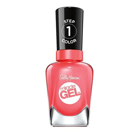 Sally Hansen Miracle Gel Vernis à ongles, système de gel en 2 étapes, sans lampe UV, tenue jusqu'à 8 jours Couleur anti-écaillement et longue tenue