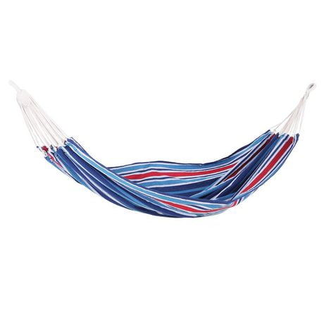 Aosom Outsunny 83"X59" Double Hammock Bed Sun Bed Lounge Garden Camping Hiking Furniture, Blue Blue 7 Ft