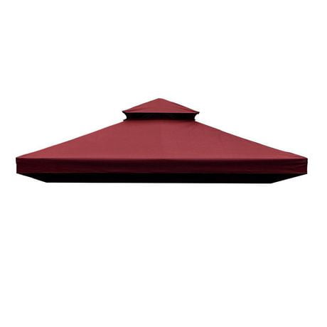 Outsunny 10' x 10' Square 2-Tier Gazebo Canopy Replacement Top Cover ...