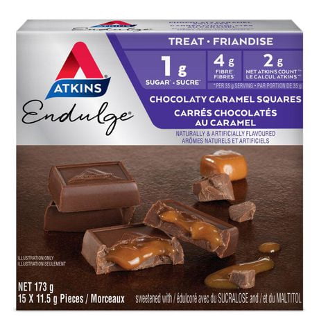 Atkins Endulge Chocolaty Caramel Squares, Atkins End Choc Carmel Squares