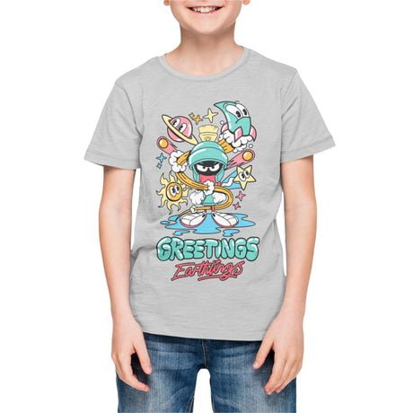 Looney Toons T-shirt de base pour garçon. Ce t-shirt à col rond pour garçons a des manches courtes et un imprimé tendance et