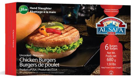 Al Safa Halal Uncooked Chicken Burgers