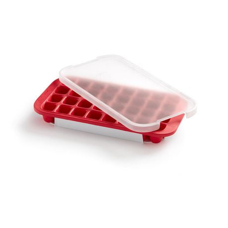 Lekue Gourmet Industrial-Sized 32 Cube Ice Tray with lid, Red