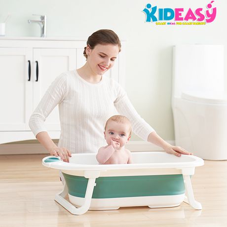 Baby Bath tub for Newborn Infant Child with Foldable Safe and Sturdy Non Slip and Non Toxic Portable Features for Easy Bathing Pink 