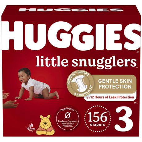 Couches pour bébés Huggies Little Snugglers, Emballage Econo Tailles: 1-6 | 198-96 Unités