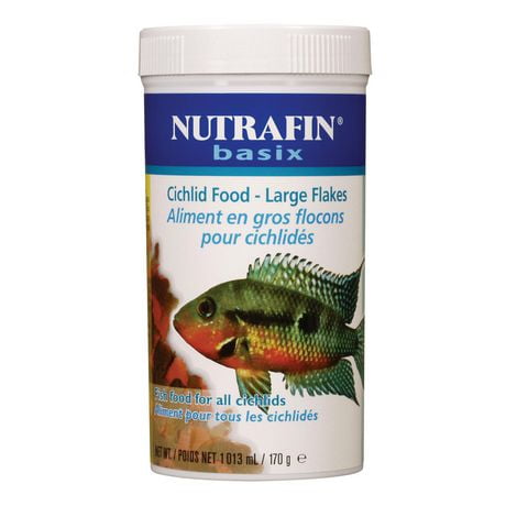 Aliment de base Nutrafin basix en gros flocons pour cichlidés, 170 g (6 oz)