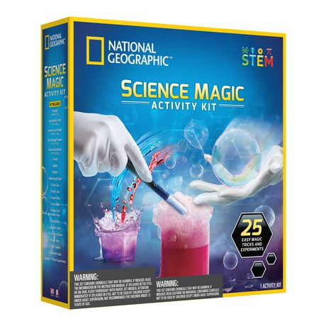 National Geographic Science Magic Activity Kit, STEM Series, 25-in-1 Experiment Kit for Kids