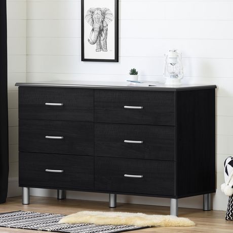 South Shore Cosmos Collection Dresser Black Onyx And Charcoal