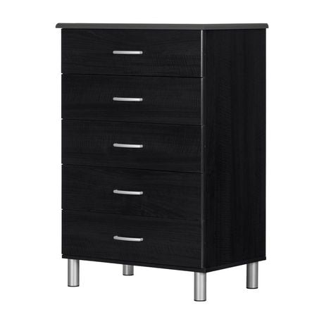 South Shore Cosmos Collection 5 Drawer Chest Black Onyx And