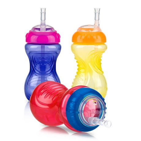 Nûby™ No-Spill™ Easy Grip™ Base Toddler Plastic Cup FlexStraw™ with Silicone Straw, Pack of 1; 10 oz/300 mL