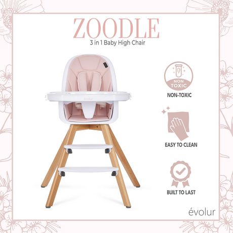 Chaise haute 3-en-1 Zoodle par Evolur
