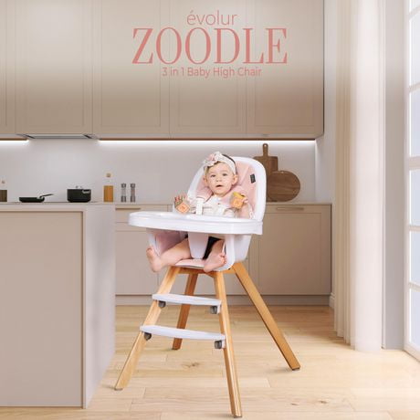 Chaise haute 3-en-1 Zoodle par Evolur
