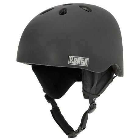 KRASH ADULT SNOW HELMET BLACK, Sizes 58-62 centimeters