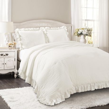 Lush Decor Reyna Full/Queen White 3Pc Comforter Set