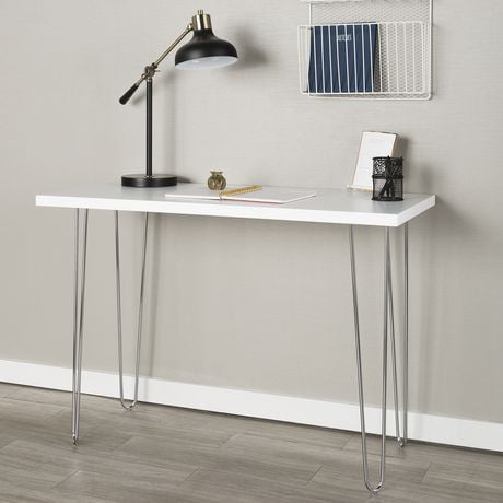 Manor Park Mid Century Modern Hairpin Computer Desk White