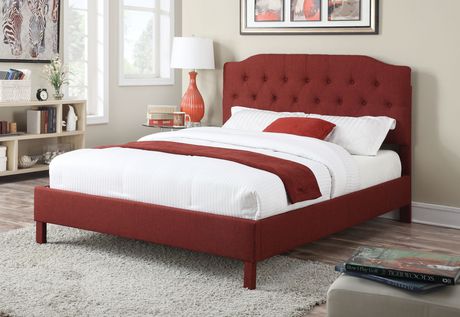 Acme Clive Eastern King Bed In Red, Red King Size Platform Bed