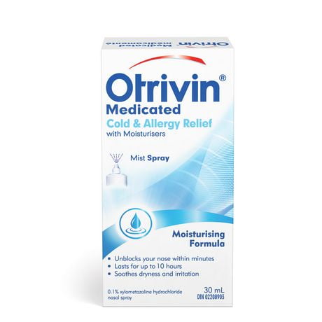 Otrivin Medicated w/Moisturizers Cold & Allergy Relief Nasal Decongestant