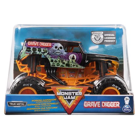 Monster Jam, Official Grave Digger Monster Truck, Die-Cast Vehicle, 1:24 Scale