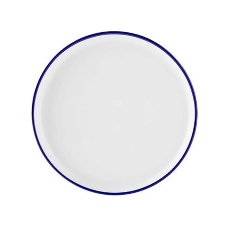Mainstays Blue Rim and white Stoneware Round Salad Plate 7.6 Inch, BLUE RIM SALAD PLATE