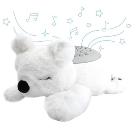 PureBaby Sound Sleepers Machine sonore portable pour bébé et projecteur d'étoiles – Aide au sommeil en peluche pour bébé et tout-petits, affichage veilleuse, 10 berceuses, bruit blanc et sons de battement de cœur