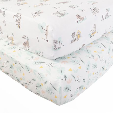 Disney Plusieurs Caracteres Les Debuts De La Nature Paquet De 2 Draps Housses Pour Lit De Bebe Walmart Canada