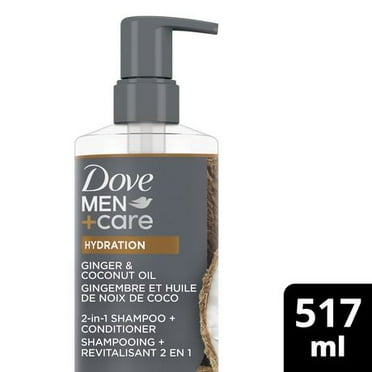 Shampooing + Revitalisant 2 en 1 Dove Men+Care Hydratation Gingembre et Huile de Noix de Coco 517 ml