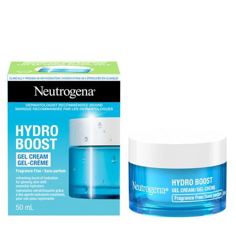 Hydratant pour le visage Neutrogena Hydro Boost, sans parfum, à base d'acide hyaluronique pour la peau sèche, gel-crème pour une hydratation rafraîchissante et une peau radieuse, non comédogène 50 ml