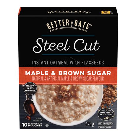 Better Oats Steel Cut Maple & Brown Sugar Instant Oatmeal | Walmart Canada