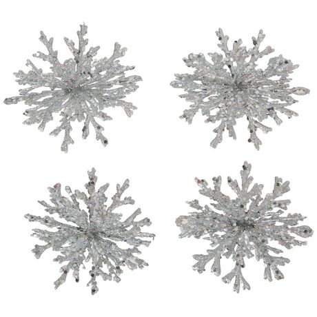 Holiday Time Silver Snowflake Christmas Ornaments | Walmart Canada