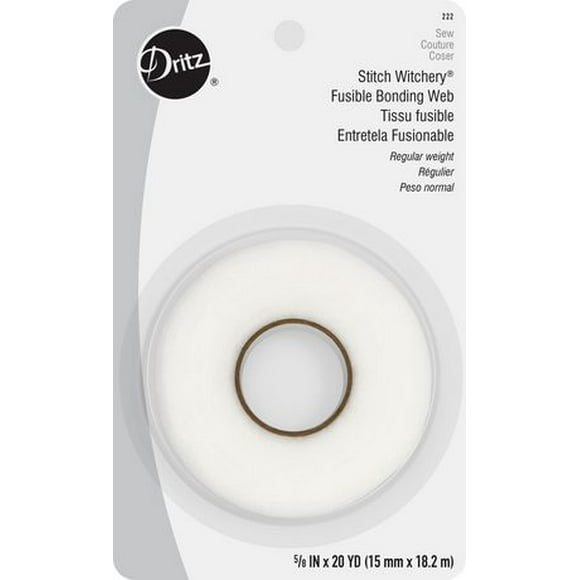Dritz Stitch Witchery Fusible Bonding Web, 5/8" X 20-Yards, Regular Weight, White, A fusible web that bonds two layers