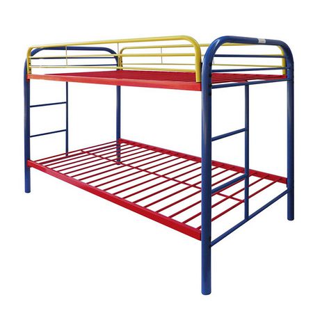 Acme Eclipse Twin Over Twin Metal Bunk Bed  Rainbow