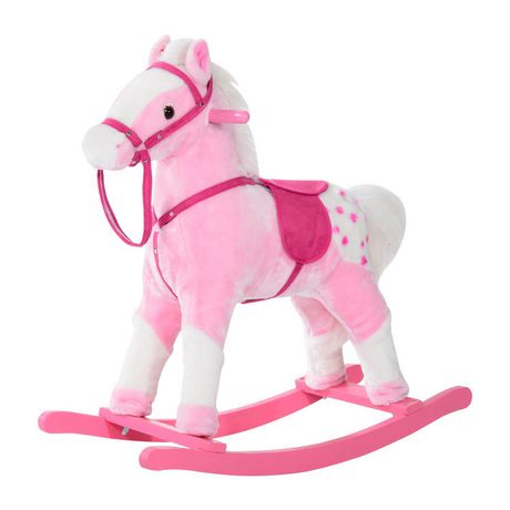 cheval à bascule rose