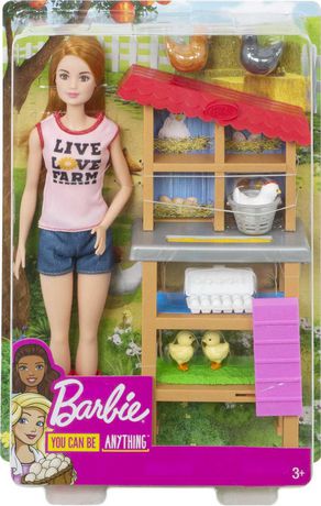 barbie chicken farmer playset