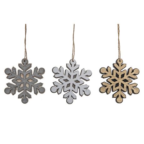 Flat Wood Ornaments (Snowflake) (Asstd) - Set of 12 | Walmart Canada