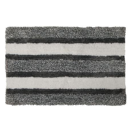 Microfibre Striped Bath Mat (Gray) (20 X 32) | Walmart Canada