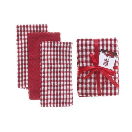 3 Pack Red Checkered Terry Kitchen Towels Set Of 2 Walmart Canada   6000205434316 