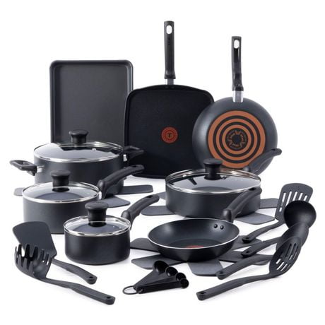 T-fal Kitchen Solutions, batterie antiadhésive de 22 pièces en aluminium recyclé