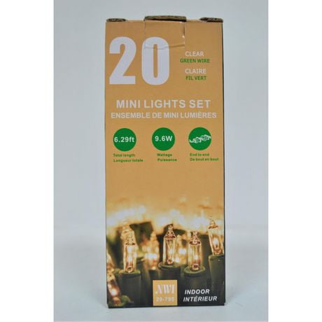 20 Lt Indoor Mini Light Set (Clear Bulbs) - Set of 2