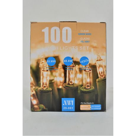 100 Lt Indoor/Outdoor Mini Light Set (Clear Bulbs) - Set Of 2 | Walmart ...