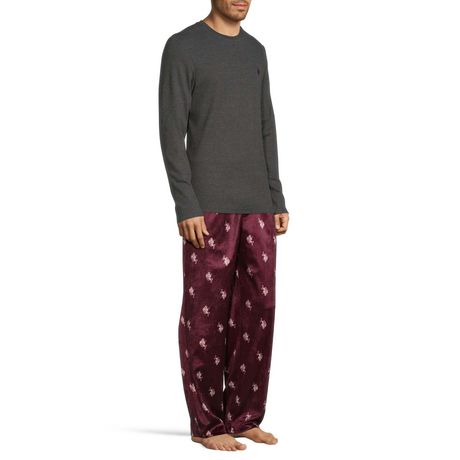 men's polo thermal pajamas