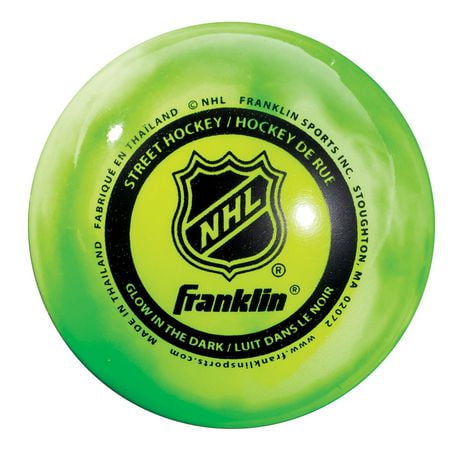 Balle de hockey de rue luisante dans le noir de la LNH de Franklin Sports 1 balle de hockey de rue