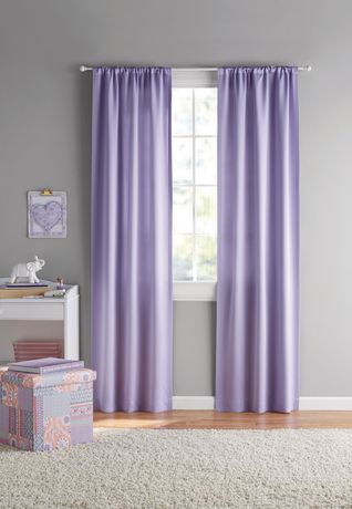 Mainstays Room Darkening Curtain Panel, Purple Room Darkening Curtains