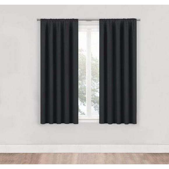 Mainstays 100% Blackout Curtain Panel Pair, 2 Panels, Sizes: 40"x 63", 40"x 84"