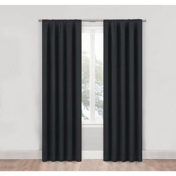 Mainstays 100% Blackout Curtain Panel Pair, 2 Panels, Sizes: 40"x 63", 40"x 84"